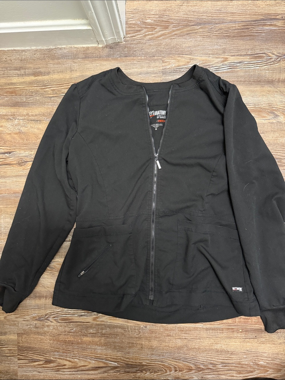 Grey’s Anatomy Black Zip-Front Scrub Jacket